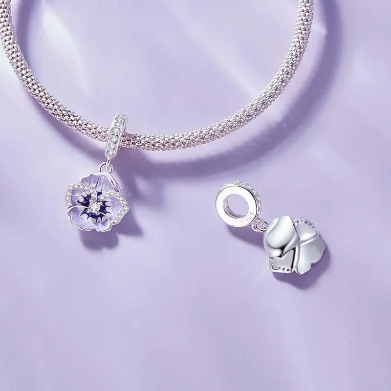 (zdjęcie do) Pandora Style Wisiorek z Fiołkiem - SCC2583 - Wyświetl 6