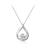 Pandora Style Wodny Kształt Kolczyk z Moissanite (Jeden Certyfikat) - MSN015
