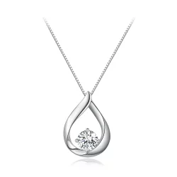 Pandora Style Wodny Kształt Kolczyk z Moissanite (Jeden Certyfikat) - MSN015