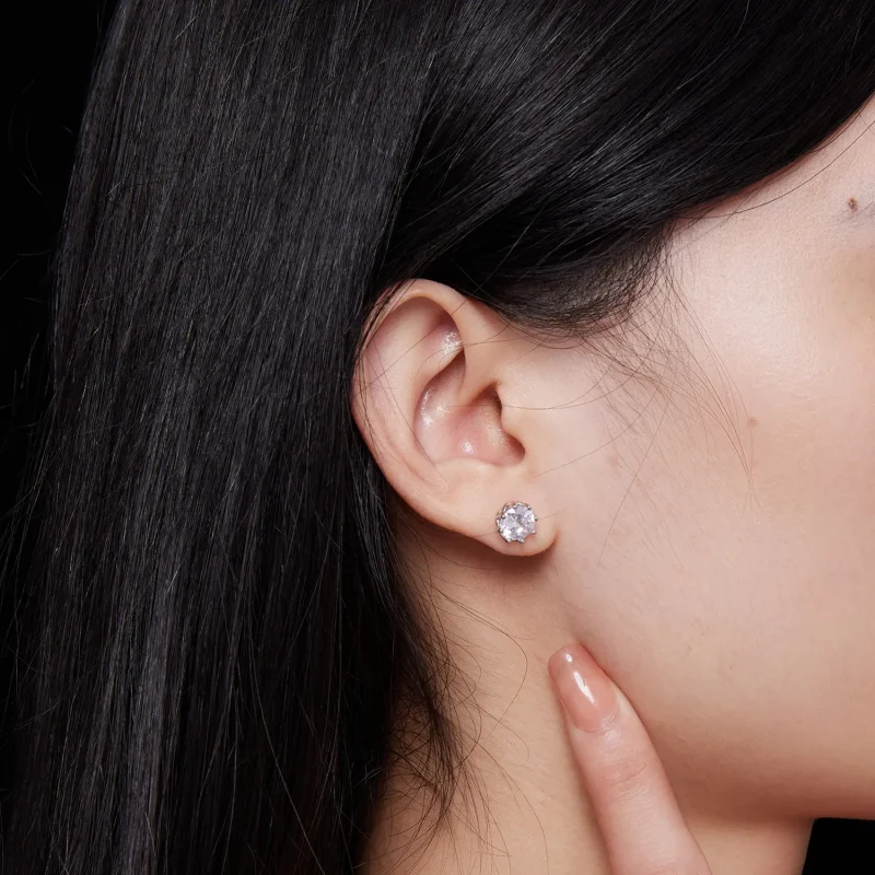 (zdjęcie do) Pandora Style Wyjątkowe Kolczyki Z Szlifem Moissanite (Dwa Certyfikaty) - MSE016 - Wyświetl 7