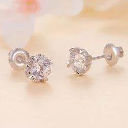 Pandora Style Wyjątkowe Kolczyki ze Szlachetnym Moissanitem (Dwa Certyfikaty) - MSE017
