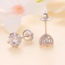 Pandora Style Wyjątkowe Kolczyki ze Szlachetnym Moissanitem (Dwa Certyfikaty) - MSE017