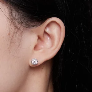 Pandora Style Wyjątkowe Kolczyki ze Szlachetnym Moissanitem (Dwa Certyfikaty) - MSE017