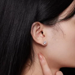 Pandora Style Wyjątkowe Kolczyki ze Szlachetnym Moissanitem (Dwa Certyfikaty) - MSE017