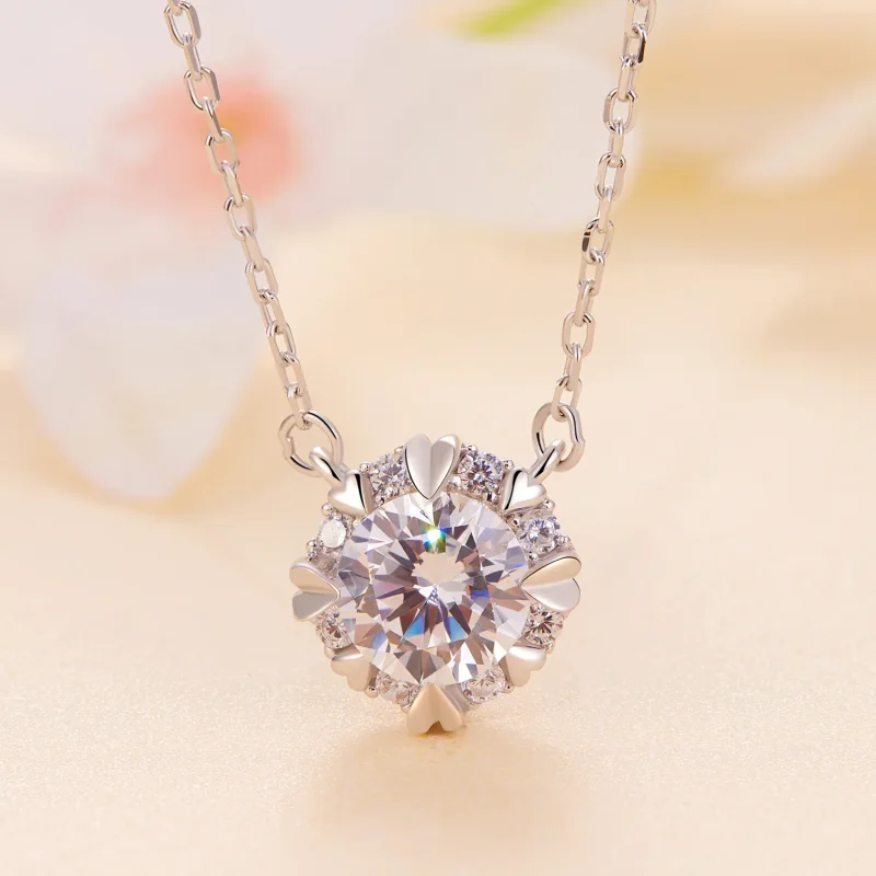 (zdjęcie do) Pandora Style Wyjątkowy Naszyjnik z Moissanitem (Jeden Certyfikat) - MSN011 - Wyświetl 2