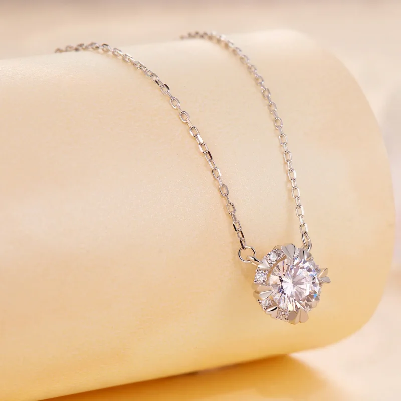 (zdjęcie do) Pandora Style Wyjątkowy Naszyjnik z Moissanitem (Jeden Certyfikat) - MSN011 - Wyświetl 3