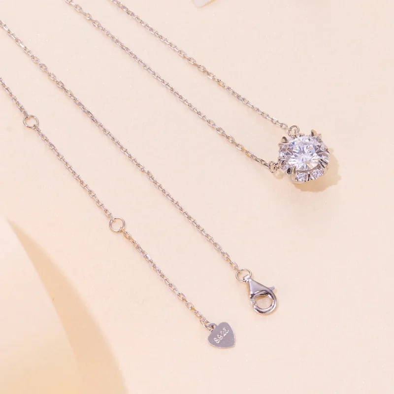 (zdjęcie do) Pandora Style Wyjątkowy Naszyjnik z Moissanitem (Jeden Certyfikat) - MSN011 - Wyświetl 4