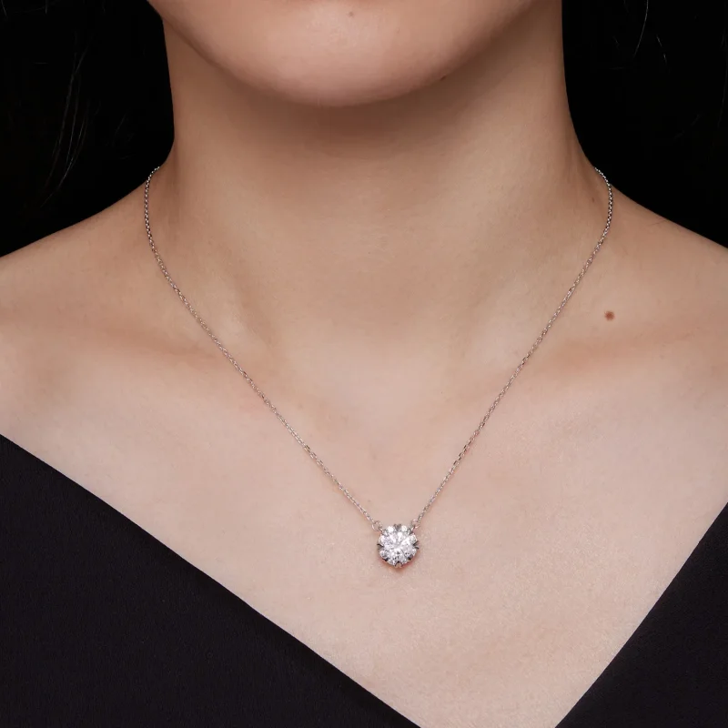 (zdjęcie do) Pandora Style Wyjątkowy Naszyjnik z Moissanitem (Jeden Certyfikat) - MSN011 - Wyświetl 6