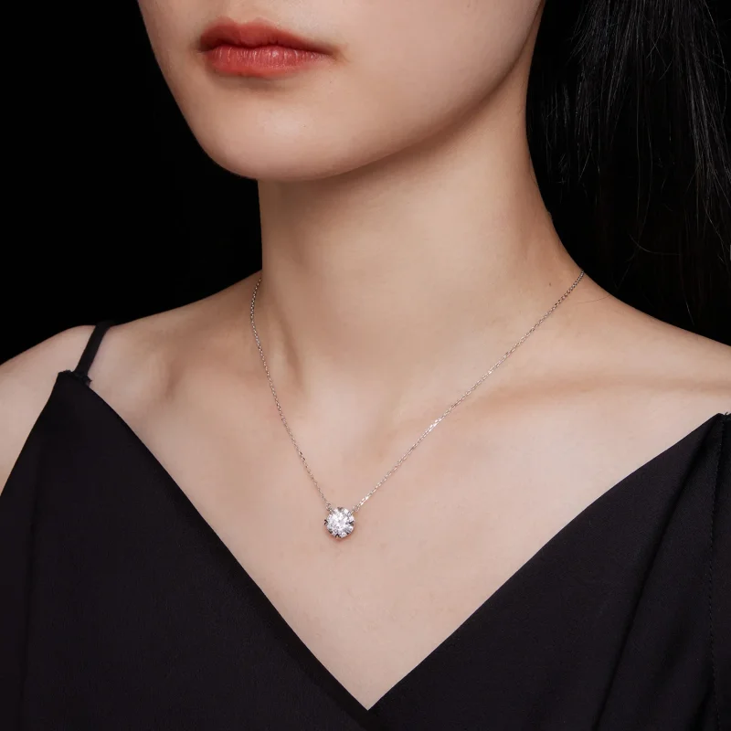 (zdjęcie do) Pandora Style Wyjątkowy Naszyjnik z Moissanitem (Jeden Certyfikat) - MSN011 - Wyświetl 7