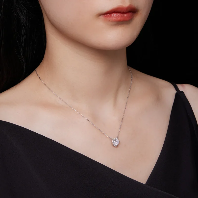 (zdjęcie do) Pandora Style Wyjątkowy Naszyjnik z Moissanitem (Jeden Certyfikat) - MSN011 - Wyświetl 8