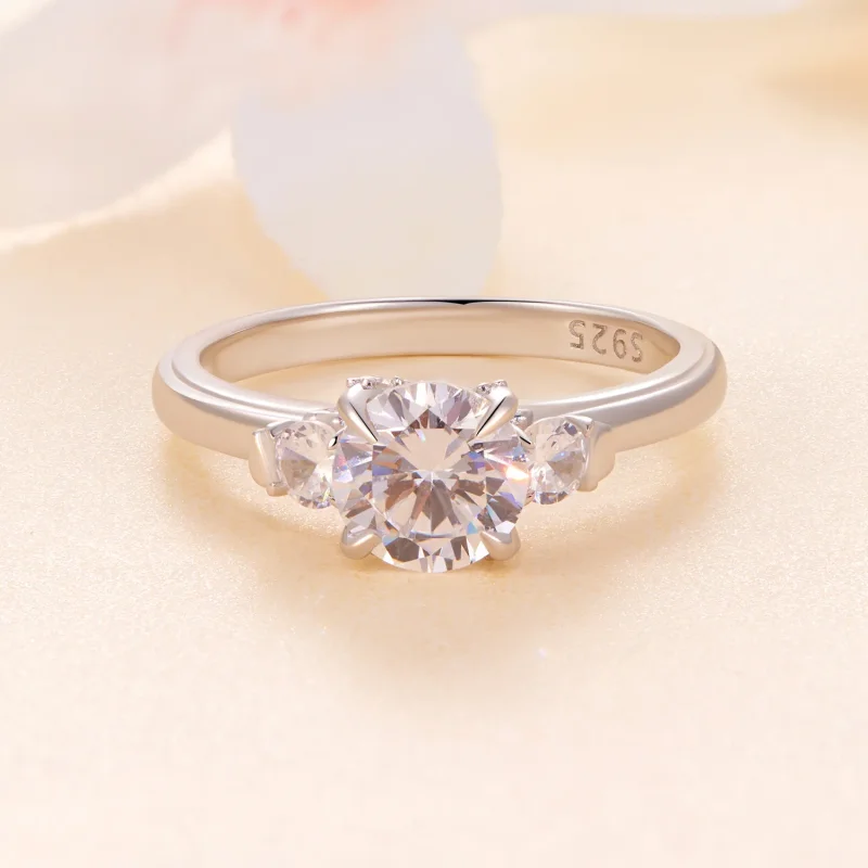 (zdjęcie do) Pandora Style Wyjątkowy Pierścionek z Moissanitem - MSR022 - Wyświetl 3