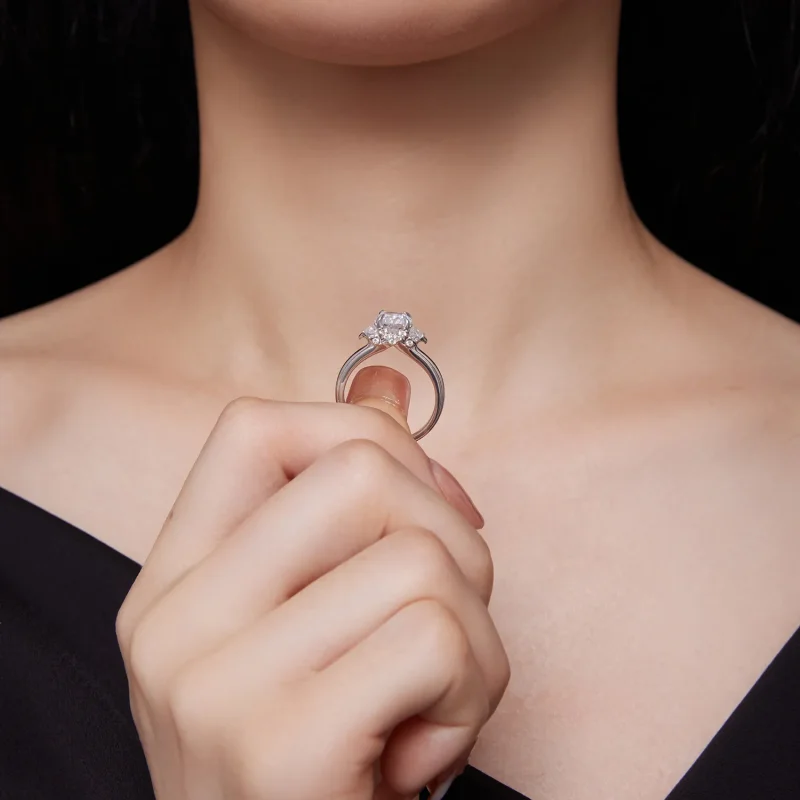 (zdjęcie do) Pandora Style Wyjątkowy Pierścionek z Moissanitem - MSR022 - Wyświetl 7