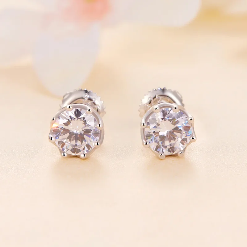 (zdjęcie do) Pandora Style Wykwintne Kolczyki ze sztucznym diamentem Moissanite (Dwa Certyfik - Wyświetl 2