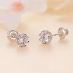Pandora Style Wykwintne Kolczyki ze sztucznym diamentem Moissanite (Dwa Certyfikaty) - MSE016-S