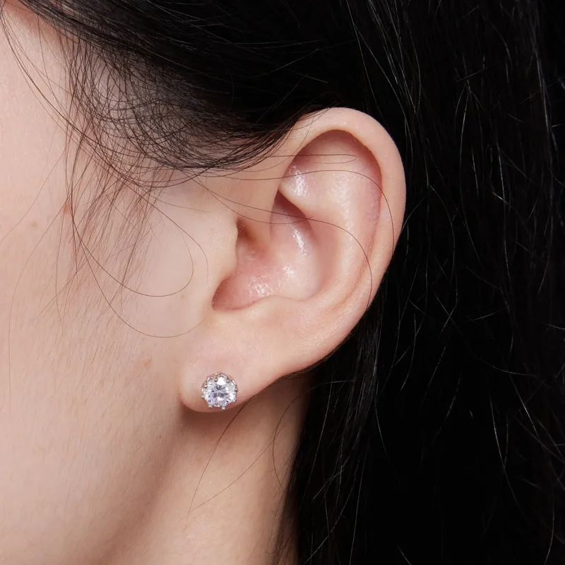 (zdjęcie do) Pandora Style Wykwintne Kolczyki ze sztucznym diamentem Moissanite (Dwa Certyfik - Wyświetl 6