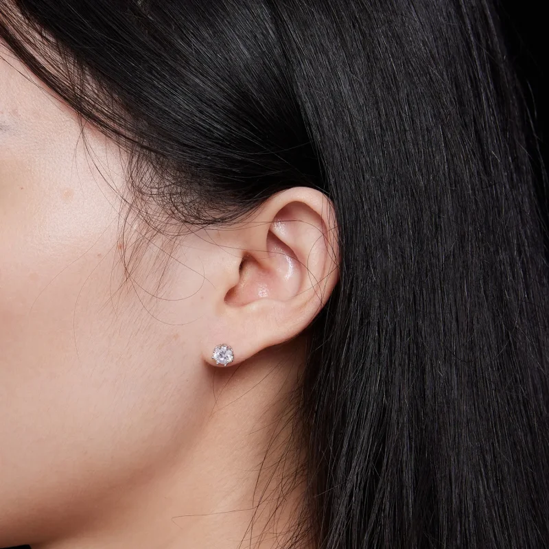 (zdjęcie do) Pandora Style Wykwintne Kolczyki ze sztucznym diamentem Moissanite (Dwa Certyfik - Wyświetl 7