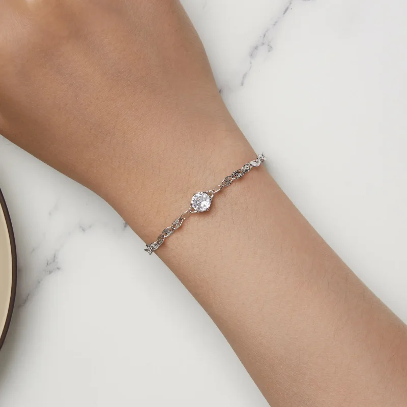 (zdjęcie do) Pandora Style Zircon Fine Sparkle Chain Bracelet - BSB142 - Wyświetl 5