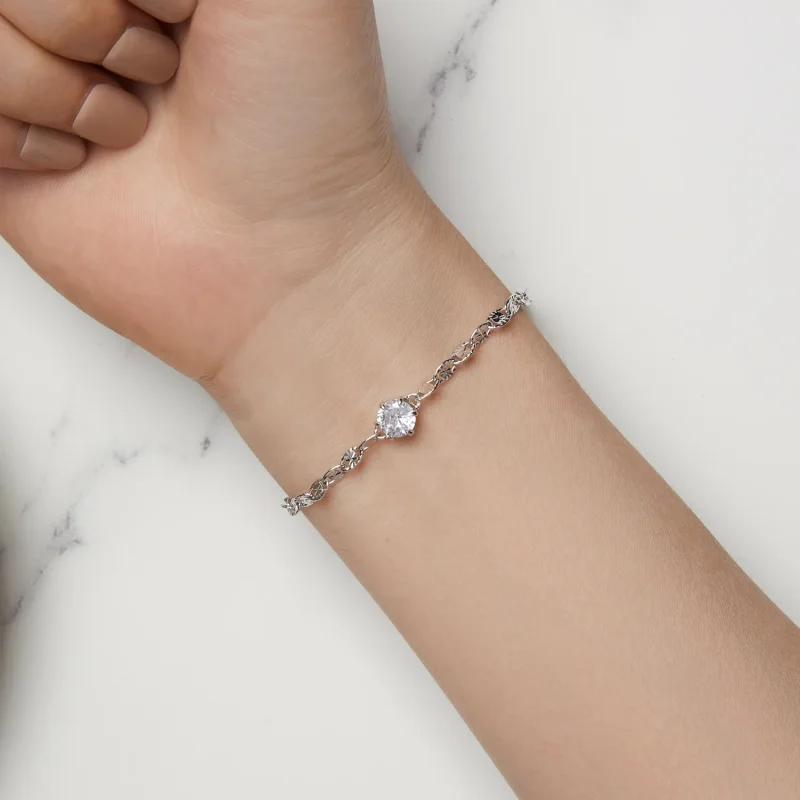 (zdjęcie do) Pandora Style Zircon Fine Sparkle Chain Bracelet - BSB142 - Wyświetl 6