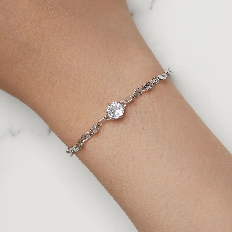 (zdjęcie do) Pandora Style Zircon Fine Sparkle Chain Bracelet - BSB142 - Wyświetl 7