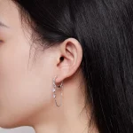 Pandora Style Zjawiskowe Kolczyki z Wiszącymi Frędzlami - BSE822