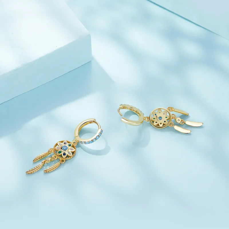 (zdjęcie do) Pandora Style Złote Kolczyki Z Wisienką Dreamcatcher - SCE713-B - Wyświetl 4