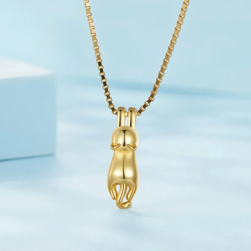 (zdjęcie do) Pandora Style Złoty Naszyjnik z Kociakiem - SCN032-B - Wyświetl 2