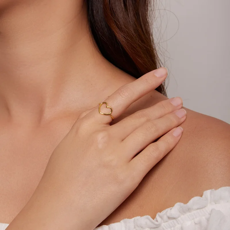 (zdjęcie do) Pandora Style Złoty Pierścionek w kształcie serca - SCR641-B - Wyświetl 5