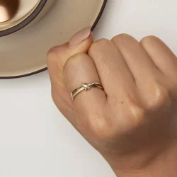 Pandora Style Złoty Pierścionek w Węzeł - SCR896-B