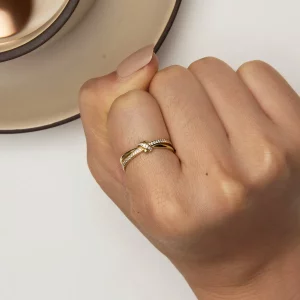 Pandora Style Złoty Pierścionek w Węzeł - SCR896-B