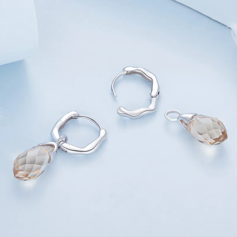 (zdjęcie do) Pandora Stylowe Luksusowe Kolczyki Wodne Krople - BSE814 - Wyświetl 4