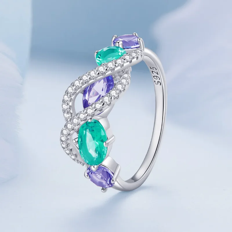 (zdjęcie do) Pandora Stylowy Kolorowy Pierścionek z Nano-Zirconem - BSR402 - Wyświetl 2
