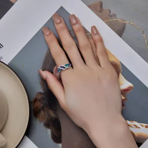 Pandora Stylowy Kolorowy Pierścionek z Nano-Zirconem - BSR402