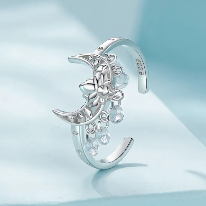 (zdjęcie do) Pierścień Pandora Style Księżycowy Lotos - SCR955 - Wyświetl 2