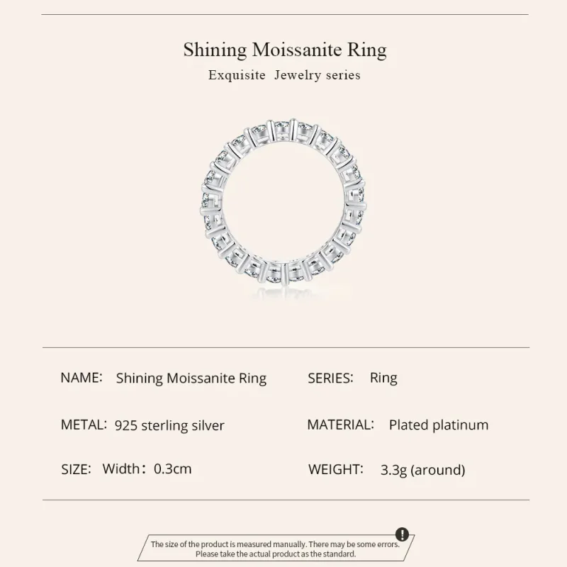 (zdjęcie do) Pierścień Pandora Style Shining Moissanite (Jeden certyfikat) - MSR020 - Wyświetl 2