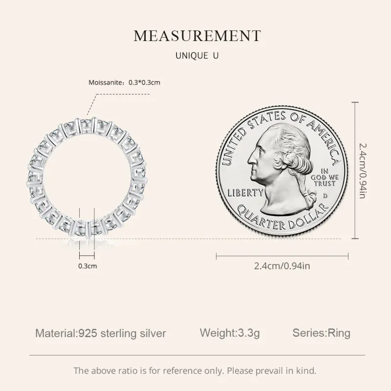 (zdjęcie do) Pierścień Pandora Style Shining Moissanite (Jeden certyfikat) - MSR020 - Wyświetl 3