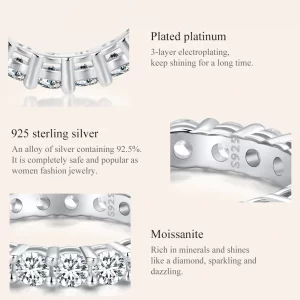 Pierścień Pandora Style Shining Moissanite (Jeden certyfikat) - MSR020