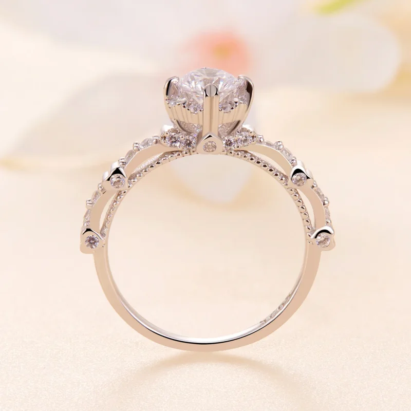 (zdjęcie do) Pierścień Pandora Style z wyjątkowym moissanitem - MSR023 - Wyświetl 4