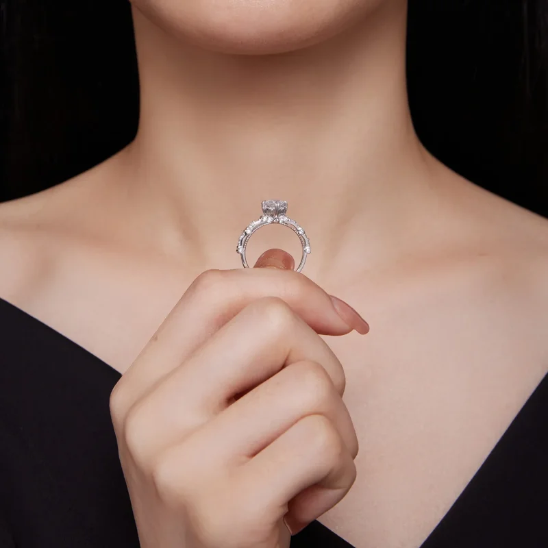 (zdjęcie do) Pierścień Pandora Style z wyjątkowym moissanitem - MSR023 - Wyświetl 6