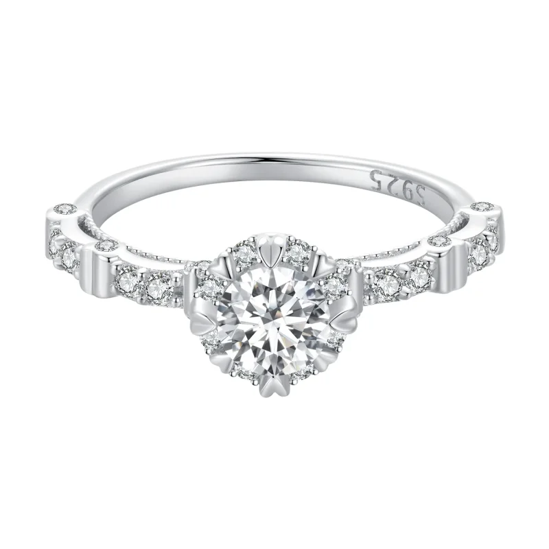 (zdjęcie do) Pierścień Pandora Style z wyjątkowym moissanitem - MSR023 - Wyświetl 9