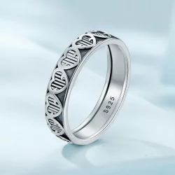 Pierścień w stylu Pandora w kształcie serca z wytłoczonym wzorem - SCR964