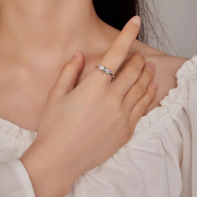 (zdjęcie do) Pierścień w stylu Pandora z motywem ważki - BSR384 - Wyświetl 4