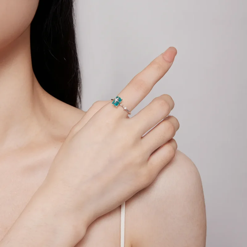 (zdjęcie do) Pierścień z otwieraną szklaną gwiazdką w stylu Pandora - BSR416 - Wyświetl 6
