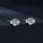 Studzienki do uszu Pandora Style z 0,1 karatowym diamentem Moissanite (Dwa certyfikaty) - MSE038