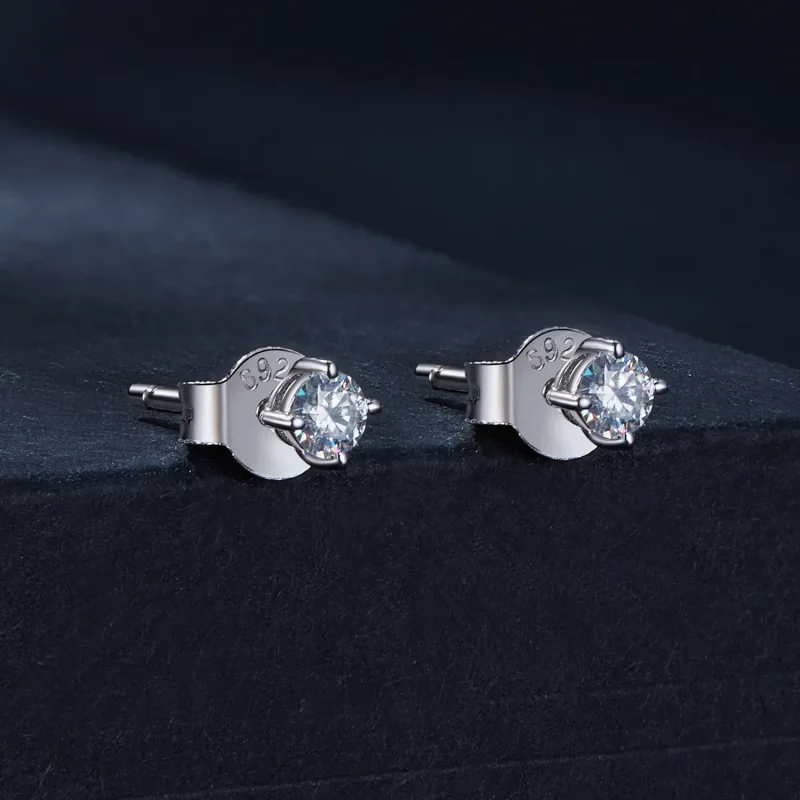(zdjęcie do) Studzienki do uszu Pandora Style z 0,1 karatowym diamentem Moissanite (Dwa certy - Wyświetl 2