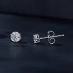 Studzienki do uszu Pandora Style z 0,1 karatowym diamentem Moissanite (Dwa certyfikaty) - MSE038