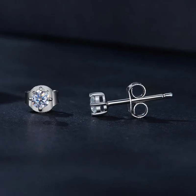 (zdjęcie do) Studzienki do uszu Pandora Style z 0,1 karatowym diamentem Moissanite (Dwa certy - Wyświetl 4