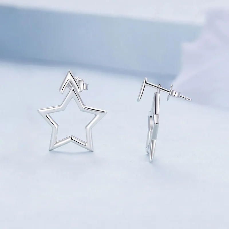 (zdjęcie do) Studziki do uszu w stylu Pandora z pentagramem - BSE901 - Wyświetl 3