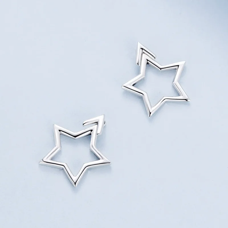 (zdjęcie do) Studziki do uszu w stylu Pandora z pentagramem - BSE901 - Wyświetl 4
