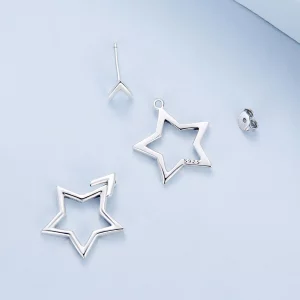 Studziki do uszu w stylu Pandora z pentagramem - BSE901
