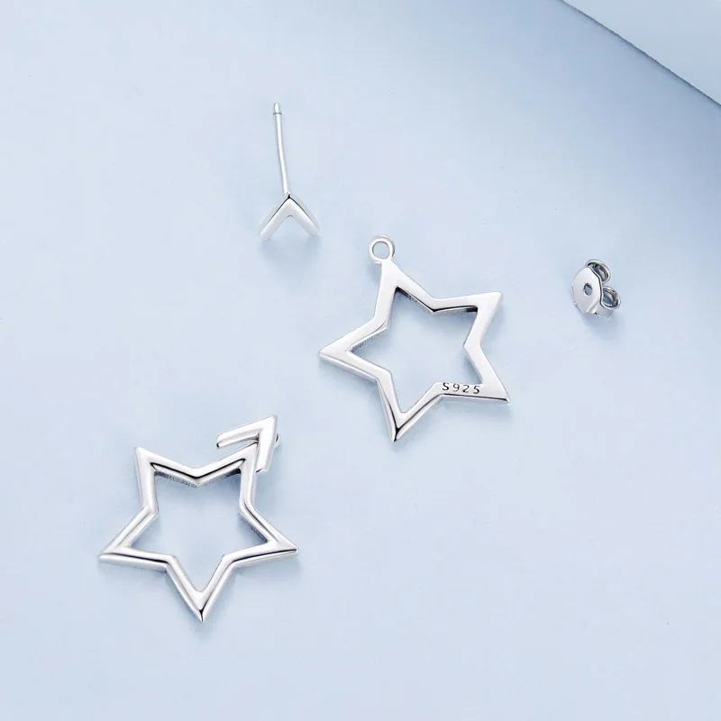 (zdjęcie do) Studziki do uszu w stylu Pandora z pentagramem - BSE901 - Wyświetl 5